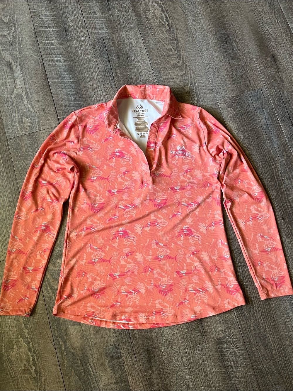 Realtree Coral Pink Long-Sleeve Performance Polo